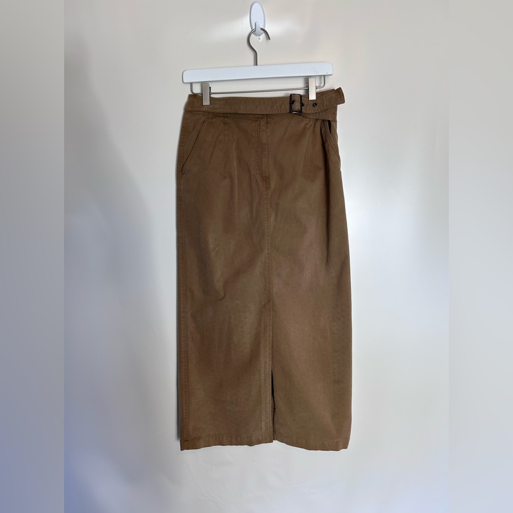 Talbots Brown Belted High-Waist‎ Midi Skirt | Size 6